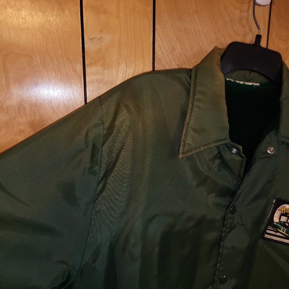 Vintage Harry Gant Jacket MEDIUM Snap Button Inner Lined GREEN Heavy Fade 80s F2 - Picture 5 of 10